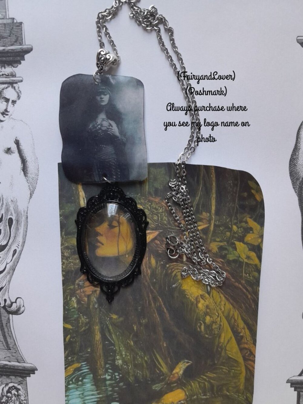 Fortune teller magnifying glass pendant long chain necklace,eye glasses